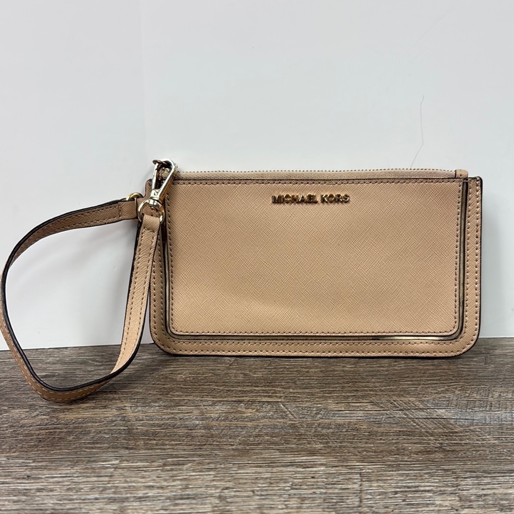 Michael Kors Tan Saffiano Leather Wallet/ Wristlet